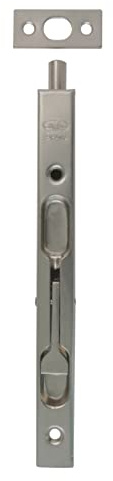 Amig - Pasador de Embutir - 162 x 17 mm - Adecuado en Puertas de Paso de Madera - Cierre Automático Vertical - Pestillo para Baño, Dormitorio o Despacho - Cerrojo de Seguridad - Acero Plateado Mate