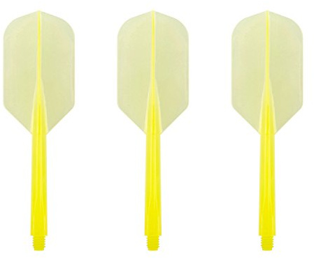 Darts Corner Condor Integrated Flight & Stem - Zero Stress - Slim - Long Clear Yellow - 1 Set (3)