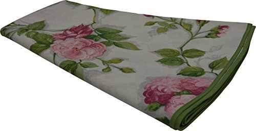 ANGERER Tischdecke rund 160 cm weiß-rosa geblümt | Tischwäsche, waschbar bei 30° C, Made in Germany
