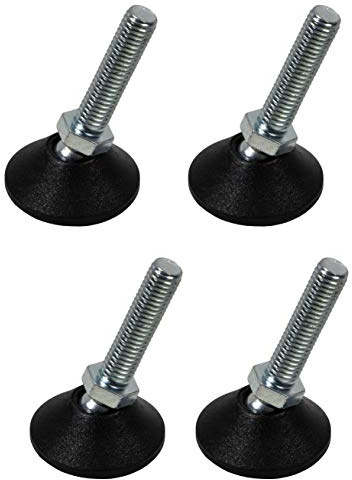 Gedotec Regulierschraube M8 x 33 mm | 4 Stück - Verstellschraube Schwerlast Stellschrauben für Tischbeine & Möbelfüße | Metall verzinkt | Möbel-Stellfüße MADE IN GERMANY | Verstellfüße mit Kugelgelenk