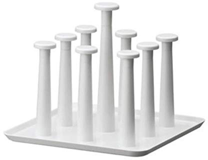 VALINK Durable Plastic Dishrack, Glass Cup Drying Holder, Water Mug Drainer Stand, Draining Drying Organizer Storage Rack, Home Kitchen Supplies Utensil - 9 Cups Stand, 23.8 x 23.8 x14cm