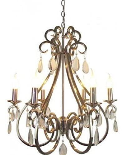 Casa Padrino Barock Decken Kristall Kronleuchter Silber Durchmesser 63 x H 70 cm Antik Stil - Möbel Lüster Leuchter Deckenleuchte Hängelampe