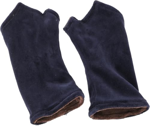 Handstulpen aus Baumwollsamt, wendbar, Unisex, stylisch, blau/coffee | Baumwolle, extra Daumen, zwei Farben zur Auswahl, bequem und vielseitig.