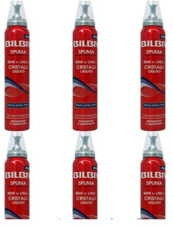 Bilba - 6 espumas para el cabello extra fuertes de semillas de lino y cristales líquidos