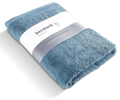 herzbach home Toalla de Lujo para Sauna 80 x 200 cm (Gris-Azul) - Grande, Suave & Toalla de Sauna Absorbente - 100% algodón Natural