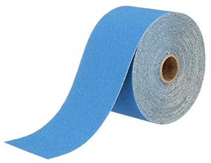 3M Stikit 36217 - Rollo de papel de lija azul sin agujeros, 7 cm x 20 m, grado 80+, papel de lija automotriz para quitar revestimientos, reparación de carrocería, lijado de coche