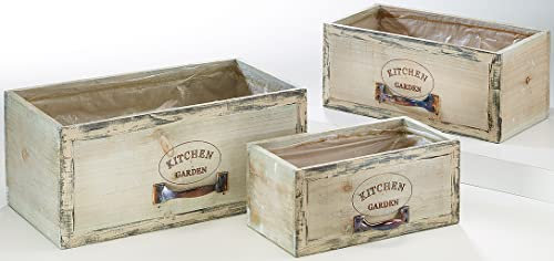 Kobolo Trendige Pflanzschublade im angesagten Vintagelook - Innenbereich geschützter Außenbereich - Beige - one Size