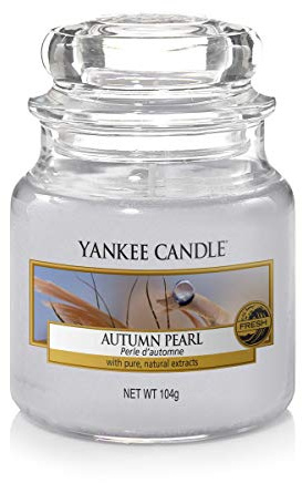 Yankee Candle Autumn Pearl Kerze im Glas, Glass, Weiß, 8.9
