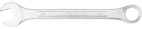 TOPEX Gabelringschlüsell, Maul-Ringschlüssel Ring Maulschlüssel | Gabelringschlüssel, Ring-Maulschlüssel, Chrom-Vanadium Stahl Silber, Für Heimwerker, Profis geeignet, 24x280 mm
