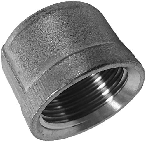 MegaHaustechnik Kappe rund aus V4A Edelstahl 2 Zoll IG DN50 Innengewinde Innendurchmesser 57mm Gewinde Fitting Trinkwasser geeignet Rohr Verschraubung End Stück Abschluss Verschluss Deckel INOX