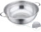 HaWare - Colador de cocina de acero inoxidable con asa, diámetro de 28 cm, gran colador microperforado para drenar y enjuagar cocina, pasta, verduras, frutas, arroz, apto para lavavajillas