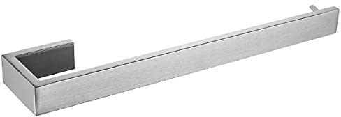Flybath Handtuchhalter Wand Bad Küche 304 Edelstahl Gebürstet Silber 35 cm | Rostschutz, Robust, Badezimmer Handtuchstange Modern Matt, Eckig Klein Offener Handtuchring Zum Bohren Wandmontage