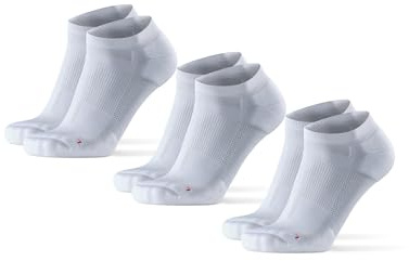 DANISH ENDURANCE Dämpade Ankel Löparstrumpor för Långdistans, Mot blåsor & Svettavisande, Män & Kvinnor, Unisex, 3-pack, Vit - 3pack, 35-38