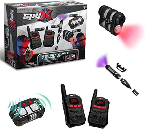 SpyX - Secret Comms Kit For Kids - 4 Piece Secret Agent Comms Set For Fun Spy Missions - Includes Walkie Talkies, Voice Changer, Spy Scope And Invisible Ink Pen, 6+ Years