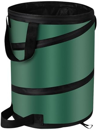 CDLXSH Camping Trash Can, Pop Up Collapsible Garbage Can, 10 Gallons, Foldable Recycle Bin Made of 600D Oxford Cloth for Gardening, Camping and Home Storage (Green)