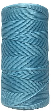 Anawakia 260 m Wax Thread Sewing Thread All-Purpose Waxed Leather Thread Cord Leather Yarn Sewing Craft Saddle Thread Thread Diameter 0.8 mm (Light Blue)