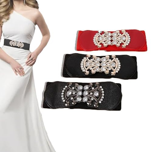 Eterspr 3 Stücke Frauen Elastische Taille Gürtel, Breiter Gürtel, Kleid Taillengürtel, für Den Täglichen Freizeit-, Business und Mode Dressing