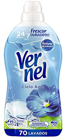 Vernel Suavizante Concentrado para Ropa Cielo Azul (70 Lavados), suavizante de ropa para una experiencia aromática hasta 200 días, suavizante líquido, versión antigua