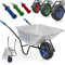 TIMBERTECH® Brouette Jardin - Pneumatique Ø 40cm, Capacité 100l, Galvanisé, Charge Max 210kg, Couleur au Choix - Chariot Chantier, Transport, Jardinage (Bleu)