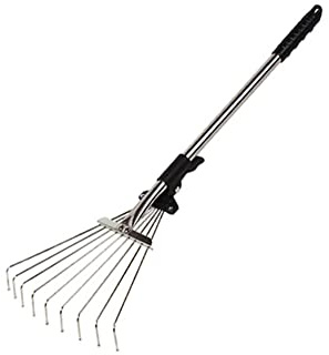 Rondella da giardino per terra, rastrello in acciaio al carbonio per giardinaggio, grondaia di livellamento resistente, rastrello in metallo per foglie pesanti, grondaia da giardino attrezzi da