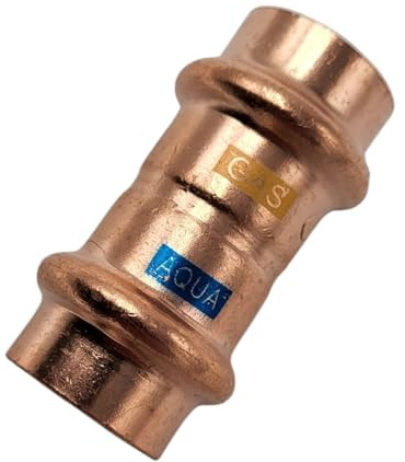 zbs24 Pressfittings Kupfer, Muffe 18mm (1 Stück), mit Dichtungen für Trinkwasser und Gasleitungen, V-Press Kontur, DVGW geprüft