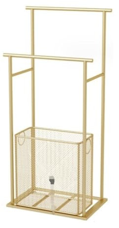 Porte-Serviettes de Salle de Bain sur Pied Porte-serviettes Autoportant À 2 Niveaux Avec Panier De Rangement Porte-serviettes En Métal Porte-serviettes Pour Salon Salle De Bain échelle Porte Serviette