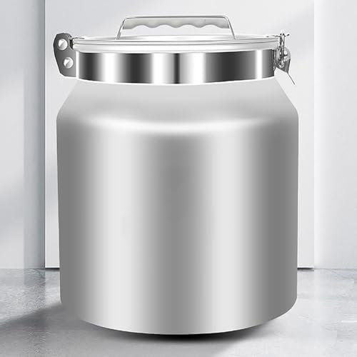 JJoias Grande Distributore Di Riso, Barattolo Di Metallo Con Coperchio E Maniglia Sigillanti, Contenitore Per Cereali Addensato Per Cucina,10l
