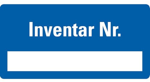 Dreifke® Inventaretikett Inventar-Nr., mit Beschriftungsfeld, blau, ökologische Folie, 40x20mm, 16 Stk.