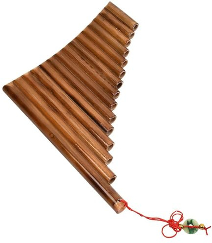 Professionelle Panflöte 15 Pfeifen Blasinstrument G-Taste Panflöte Chinesisches Traditionelles Holzblasinstrument Mit Tasche (Color : Left)