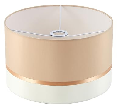Zweifarbiger Lampenschirm 40cm Beige für Tischlampen und Stehleuchten, für Wohnzimmer und Schlafzimmer, E27 & E14 max 60W,