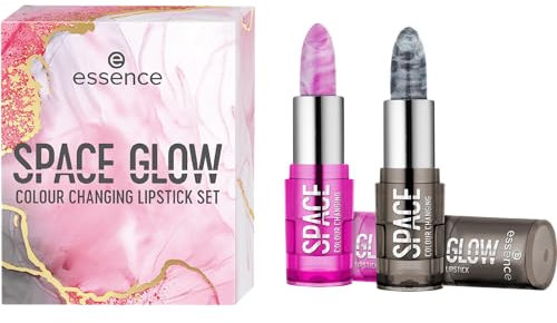 essence SPACE GLOW COLOUR CHANGING LIPSTICK SET, farbanpassend, natürlich, acetonfrei, vegan, ohne Mikroplastikpartikel, glutenfrei, 1er Pack (1pcs)