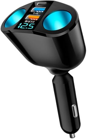 Car Charger Adapter, 12V-24V/120W Car Cigarette Lighter USB Charger, Dual USB Car Charger Fast Charging Power Adapter for Smart Phones/iPad/Tablets/GPS/Vehicle Devices