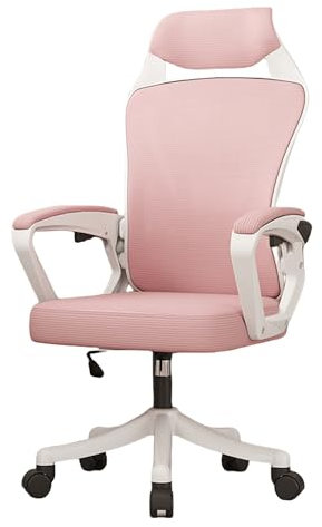 Ergonomischer Gaming-Schreibtischstuhl mit 150° Neigung, S-förmige Rückenstütze und verstellbarer Lendenwirbelstütze, für Studium, Arbeit, Chef, Wohnzimmer, Schlafzimmer, Hotel, Rosa
