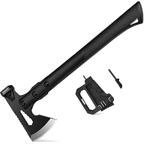 Japaknives Hacha de Supervivencia 5 en 1, Hacha de Camping, Hacha para Partir Madera, Multifuncional, portátil, Hacha de Mano para Exteriores, Ideal para jardín