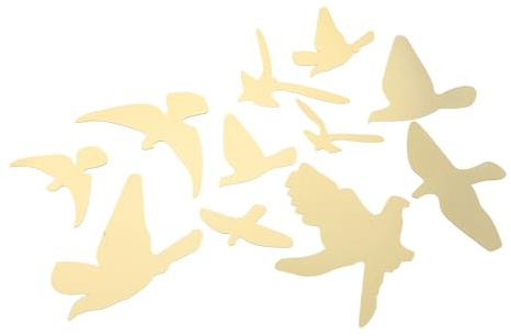 HOMSFOU 22stücke Teiliges Acryl Spiegel Wandaufkleber Vögel Für Wohnzimmer Und Schlafzimmer Umweltfreundliche Wanddeko Mit Reflektierender Wirkung Leicht Anzubringen