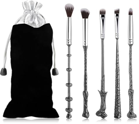 Anime Make-up Pinsel Geschenkset, mit Spiegel, Kamm, für Foundation-Rouge, Lidschatten, Gesichts-Concealer, Eyeliner-Kontur, Puder, flüssige Augen für Mädchen und Frauen (H P)