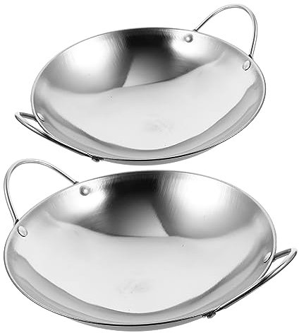 LABRIMP 2piezas Wok Inoxidable Sartén De Doble Olla De Cocina Reforzada Para y