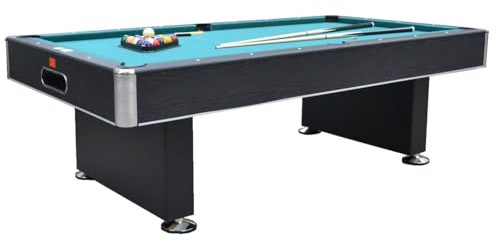 Biliardo ZEUS - Regolamentare 245x135 cm con Panno Speedball, Ritorno Automatico delle Biglie e Piedini Regolabili, Nero Venato con Finiture in Argento