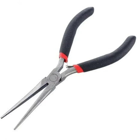 150mm Stainless Steel Mini Long Needle Nose Pliers Precision Wire Plier with Insulate Grips Repair Tool