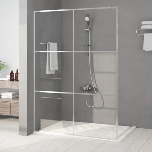 Tidyard Paroi de Douche Argenté 140x195 cm Verre ESG Transparent, Pare-Baignoire Paroi de Douche, Écran de Douche Fermeture de Baignoire Mur Panneau de Douche pour Salle de Bain