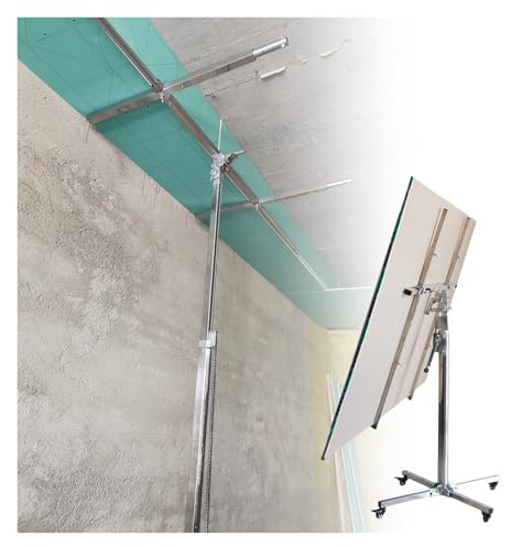 alza lastre di cartongesso Sollevatore Per Cartongesso, Alza Lastre Di Cartongesso Con Braccio Telescopico Regolabile, Alzalastre Per Cartongesso Con 4 Ruote Bloccabili, Capacità Di Carico Di 50 Kg(Sm