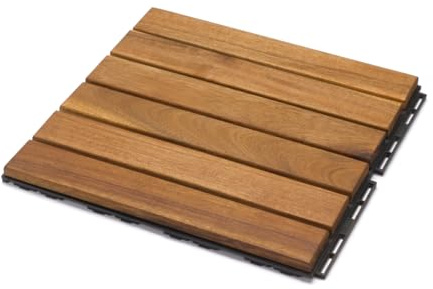 iWerk® Holzfliese 6 Lamellen, Akazie, 30 × 30 cm | natur geölt, barfußgeeignet, zertifiziert