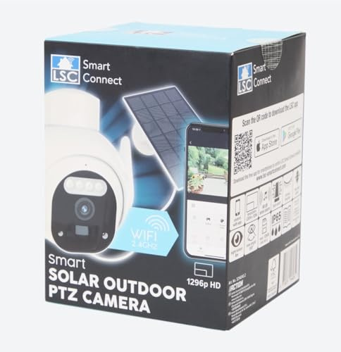 Générique Caméra IP Smart Connect Solaire, Wi-FI, Extérieur, Vision Nocturne 10m, Résistant aux Intempéries, Contrôle App, 1080p, Sécurité Intérieure