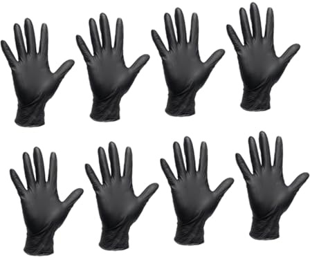 Homoyoyo 20stücke Einweg-nitrilhandschuhe Schwarz Einmalhandschuhe Schutzhandschuhe Mehrzweckhandschuhe für Allergiker Arbeitshandschuhe Nitrilhandschuhe