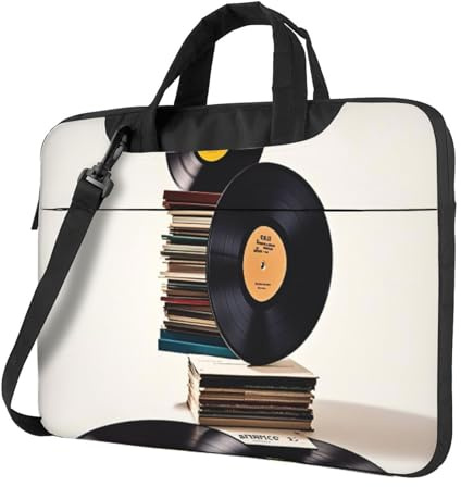 BYPPJGH Vinile Dischi E Nastri Borsa A Tracolla Del Computer Portatile Per Gli Uomini Donne Borsa Messenger Borsa A Tracolla W/Tracolla Impermeabile Del Computer Portatile Del Manicotto, Nero , 13