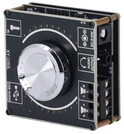 Garosa BT Amplifier Board 2x50W | Bluetooth 5.1 Digital Power Amp with AUX/USB Input 9-24V DC for Home Theater Car Audio DIY Speakers