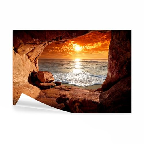 decomonkey Fototapete Meer Strand, 400x280 cm, Sonnenuntergang Landschaft | Vlies, Schlafzimmer, Wohnzimmer, Tapete, Fototapeten, Tapeten, Vliestapete, Wandtapete, moderne, Wand