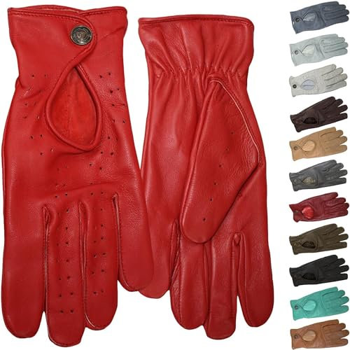 German Wear Unisex Damen & Herren Autofahrer-Handschuhe Autofahrerhandschuhe Lederhandschuhe Autohandschuhe