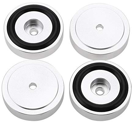 4st Aluminiumförstärkare, Universal Stötdämparmatta, 40 * 10mm Aluminiumförstärkarkudde för HiFi-enheter, Kompatibel med stereoljud / 40mm Diameter (Silver)