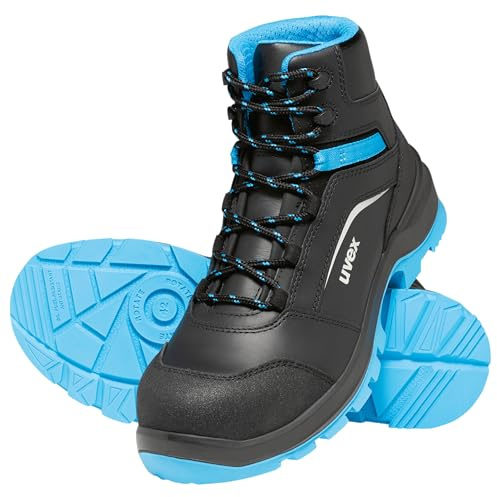 Uvex 2 xenova Sicherheitsstiefel S3 SRC, Schnürstiefel, Arbeitsschuhe für Herren, Schwarz/Grün